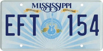 MS license plate EFT154
