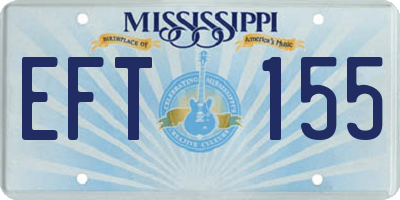 MS license plate EFT155