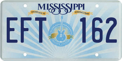 MS license plate EFT162