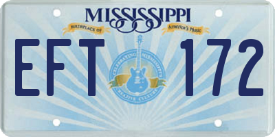 MS license plate EFT172