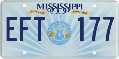 MS license plate EFT177
