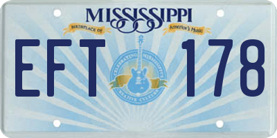 MS license plate EFT178