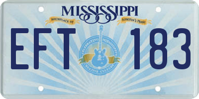 MS license plate EFT183