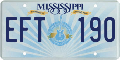 MS license plate EFT190