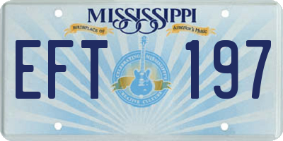 MS license plate EFT197