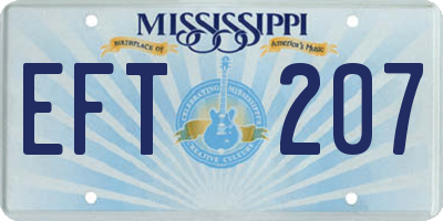 MS license plate EFT207