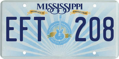 MS license plate EFT208