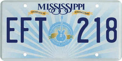 MS license plate EFT218