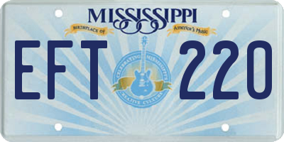 MS license plate EFT220