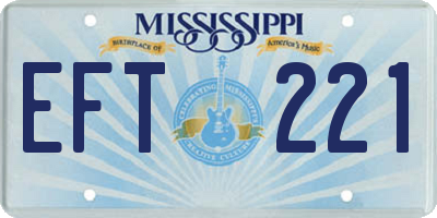 MS license plate EFT221