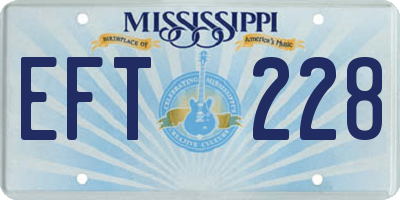 MS license plate EFT228