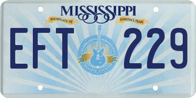 MS license plate EFT229