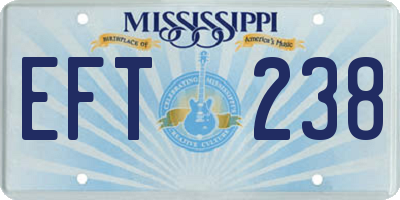 MS license plate EFT238