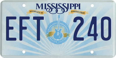 MS license plate EFT240