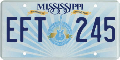 MS license plate EFT245