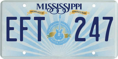 MS license plate EFT247