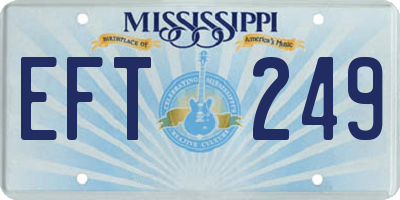 MS license plate EFT249