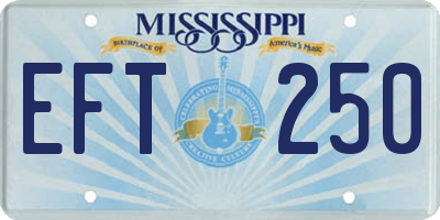 MS license plate EFT250