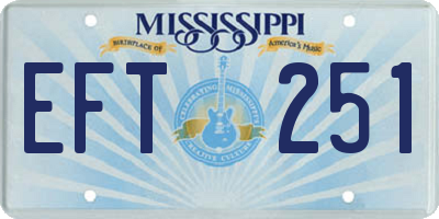 MS license plate EFT251
