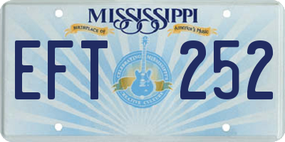 MS license plate EFT252