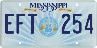 MS license plate EFT254
