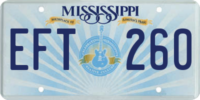 MS license plate EFT260