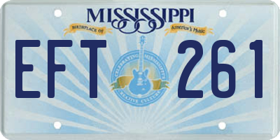 MS license plate EFT261