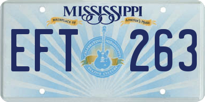 MS license plate EFT263