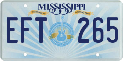 MS license plate EFT265