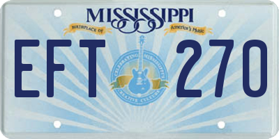 MS license plate EFT270