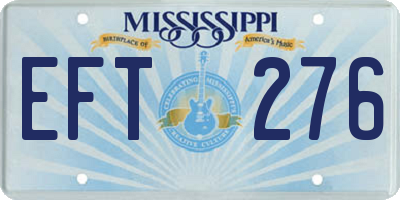 MS license plate EFT276