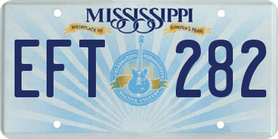 MS license plate EFT282