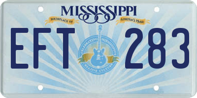 MS license plate EFT283