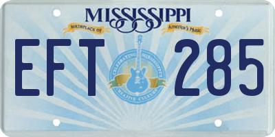 MS license plate EFT285