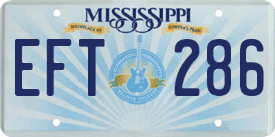 MS license plate EFT286