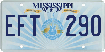 MS license plate EFT290