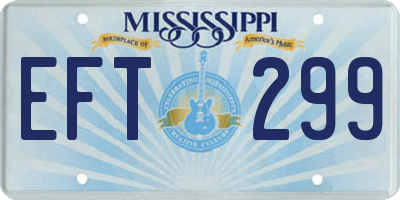 MS license plate EFT299