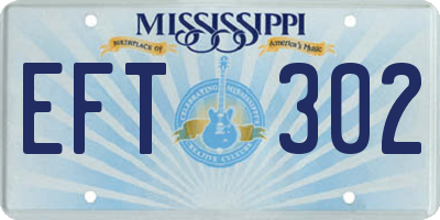 MS license plate EFT302