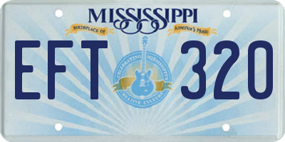 MS license plate EFT320