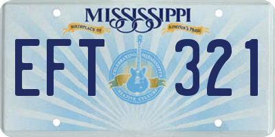 MS license plate EFT321