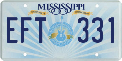 MS license plate EFT331