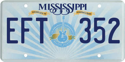MS license plate EFT352