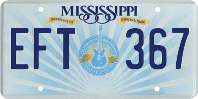 MS license plate EFT367