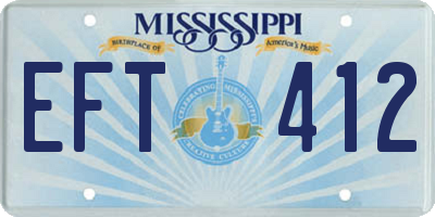 MS license plate EFT412