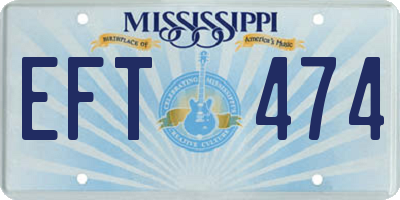MS license plate EFT474