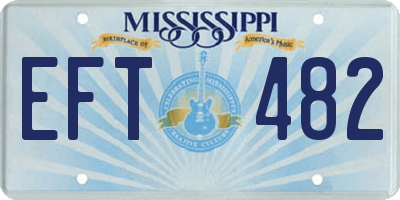 MS license plate EFT482