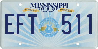 MS license plate EFT511