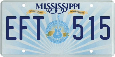 MS license plate EFT515