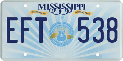 MS license plate EFT538