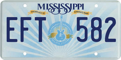 MS license plate EFT582